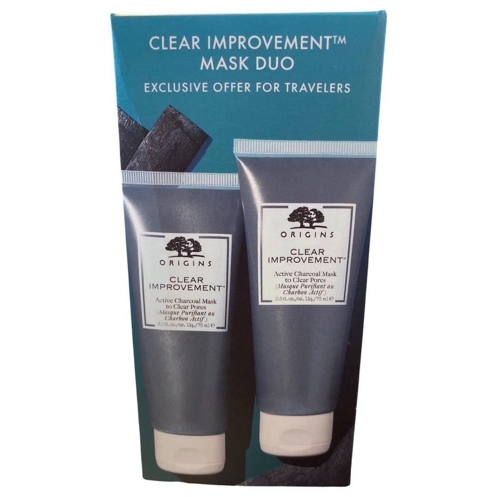 NWT Set of 2 Origins Clear Improvement Active Charcoal Mask